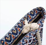 Printed Geometry Canvas Shoulder Bags Large Size Shopping Bags