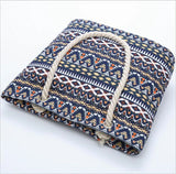Printed Geometry Canvas Shoulder Bags Large Size Shopping Bags