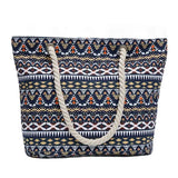Printed Geometry Canvas Shoulder Bags Large Size Shopping Bags