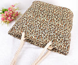 Leopard Bag Women Casual Shoulder Bags Canvas Cotton Handbags