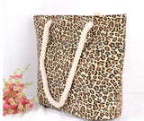 Leopard Bag Women Casual Shoulder Bags Canvas Cotton Handbags
