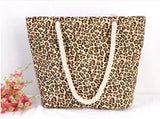 Leopard Bag Women Casual Shoulder Bags Canvas Cotton Handbags