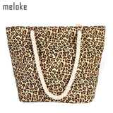 Leopard Bag Women Casual Shoulder Bags Canvas Cotton Handbags