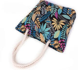 Leaves Shoulder Bags Cotton for Girls Large Size Beach Bags