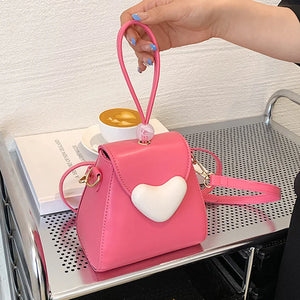 INS Women PU Leather Small Tote Bags Chain Crossbody Shoulder Handbags