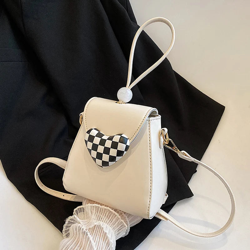 INS Women PU Leather Small Tote Bags Chain Crossbody Shoulder Handbags