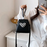 INS Women PU Leather Small Tote Bags Chain Crossbody Shoulder Handbags