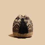 Ethnic Rattan Straw Tassel Shoulder Bag for Women