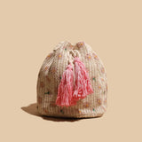Ethnic Rattan Straw Tassel Shoulder Bag for Women