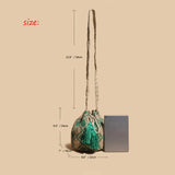 Ethnic Rattan Straw Tassel Shoulder Bag for Women