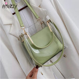 Jelly Transparent Bag Women's Bucket Bag PVC Clear Bag High Handbags Bolsa Femin