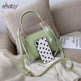 Jelly Transparent Bag Women's Bucket Bag PVC Clear Bag High Handbags Bolsa Femin