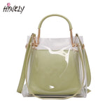 Jelly Transparent Bag Women's Bucket Bag PVC Clear Bag High Handbags Bolsa Femin