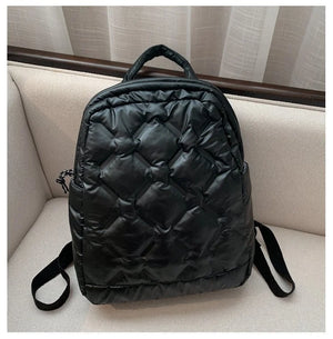 Quilted Nylon Down Padded Bagpack Women's Backpack
