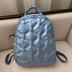 Quilted Nylon Down Padded Bagpack Women's Backpack