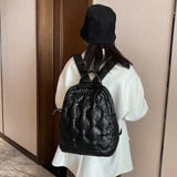 Quilted Nylon Down Padded Bagpack Women's Backpack