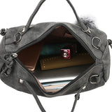Women's Handbags Pu Shoulder Bags Tote With Fur Ball Soft
