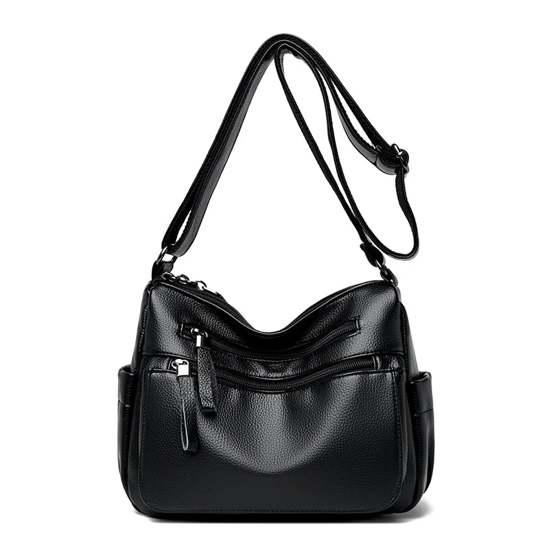 Fashionable Leather Handbag Large Capacity Crossbody Shoulder Bag