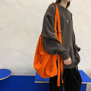 Large Capacity Canvas Women Shoulder Bag Soft Messenger Satchel Female Tote