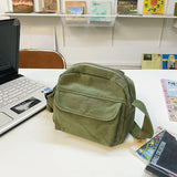 Large Capacity Canvas Shoulder Bag Soft Denim Fatchel