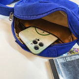 Large Capacity Canvas Shoulder Bag Soft Denim Fatchel