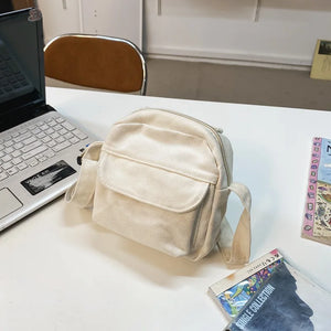 Large Capacity Canvas Shoulder Bag Soft Denim Fatchel