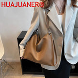 Vintage Leather Shoulder Bag Women High Capacity Handbag Purse