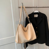 Vintage Leather Shoulder Bag Women High Capacity Handbag Purse