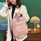 Casual Leather Backpack for Women Large Capacity Travel Bag