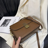 Leather High Single Shoulder Bag Woman Split Leather Lady Messenger Bag