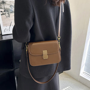 Leather High Single Shoulder Bag Woman Split Leather Lady Messenger Bag