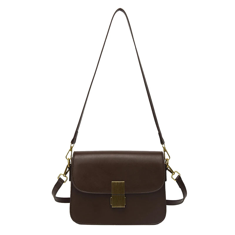 Leather High Single Shoulder Bag Woman Split Leather Lady Messenger Bag