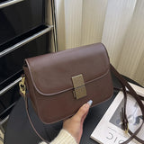 Leather High Single Shoulder Bag Woman Split Leather Lady Messenger Bag