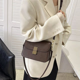 Leather High Single Shoulder Bag Woman Split Leather Lady Messenger Bag