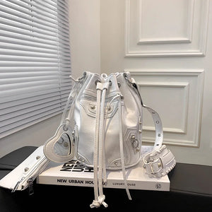 Leather Rivet Crossbody Bags for Women Handbags Shoulder Messenger Bags