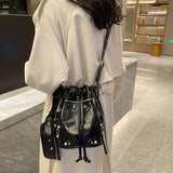 Leather Rivet Crossbody Bags for Women Handbags Shoulder Messenger Bags