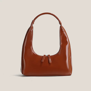 Women's Retro Patent Leather Shoulder Bag Western Style Handbag