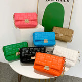 Women Messenger Bag Orange Chain Shoulder Evening Clutch