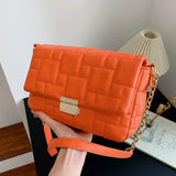 Women Messenger Bag Orange Chain Shoulder Evening Clutch