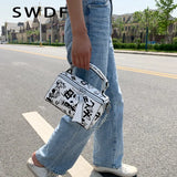 Women Leather Handbags and Purse Crossbody Bags Graffiti Shoulder Bags