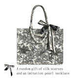 Embroidered Beach Shoulder Bag Canvas Tote Bag