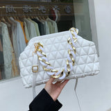 Thick Chain Crossbody Bags Female Orange Yellow Shoulder Bags Tote Evening Clutc