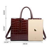 Crocodile Pattern Shoulder Bag Women PU Leather Handbag Female Crossbody Tote