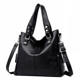 High Women Leather Handbag Rivet Package Large Tote Shoulder Bag Purse