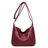 Vintage Red Patchwork Crossbody Bag for Women