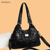 Soft Washed PU Leather Shoulder Crossbody Bag for Women