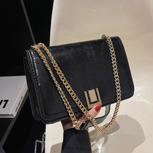 Women Chain Crossbody Bags Clutch PU Leather Shoulder Bag Orange Green Messenger