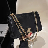 Women Chain Crossbody Bags Clutch PU Leather Shoulder Bag Orange Green Messenger