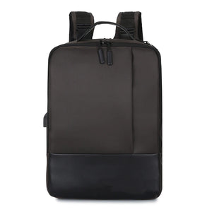 Men's Business Backpack Nylon Laptop Backbag 15.6 USB Charging Rucksack