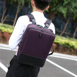 Men's Business Backpack Nylon Laptop Backbag 15.6 USB Charging Rucksack